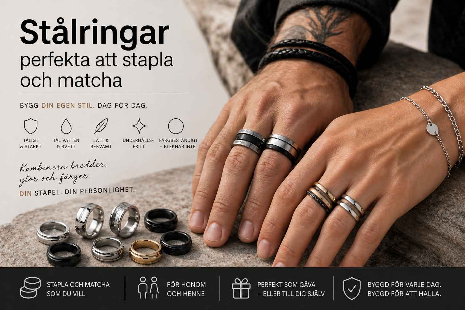 Stålringar - perfekta att stapla och matcha